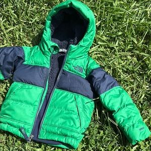 The North Face Vibrant Green and Dark Gray Jacket